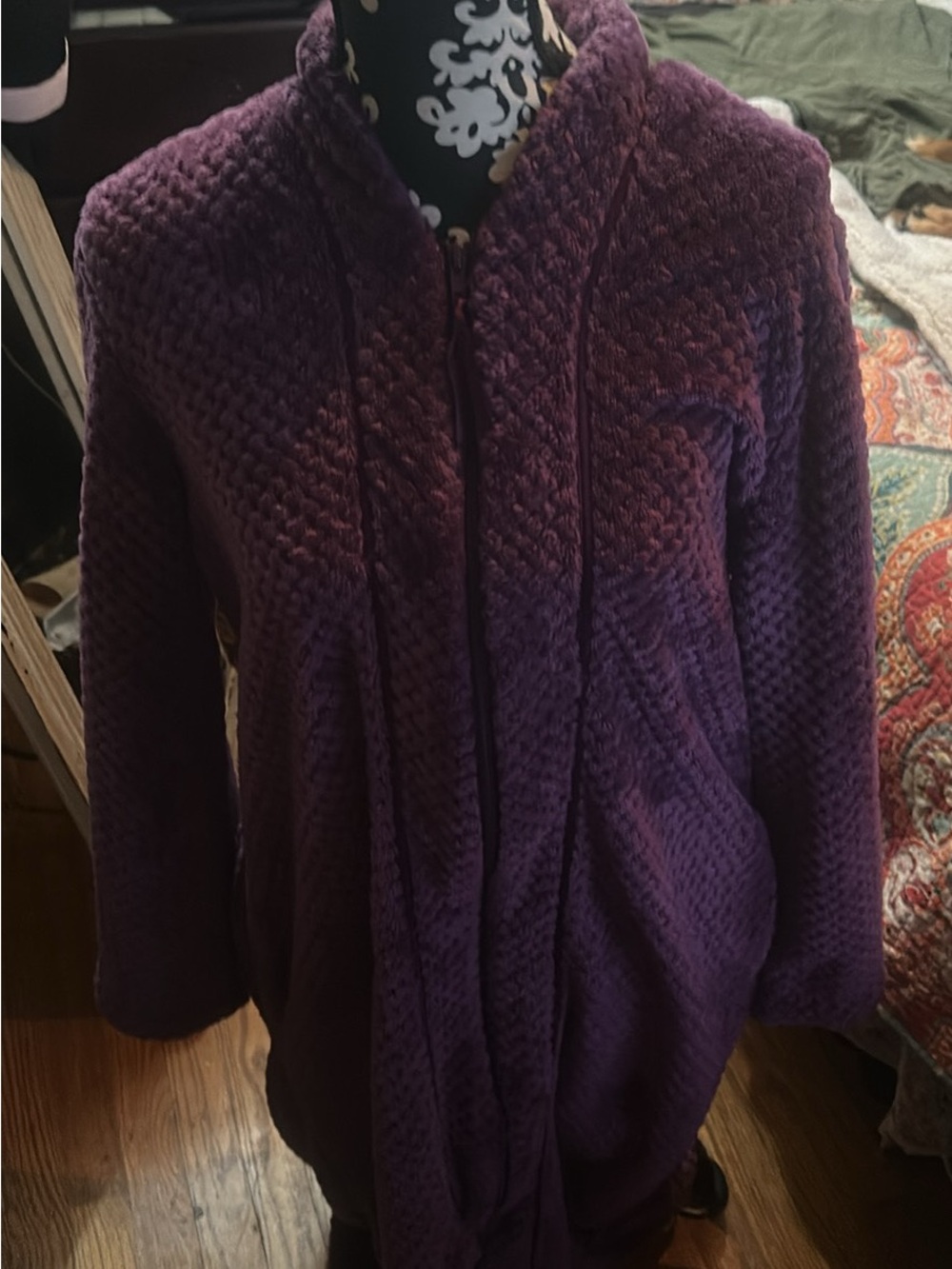 Purple Plush Zipup full length robe
